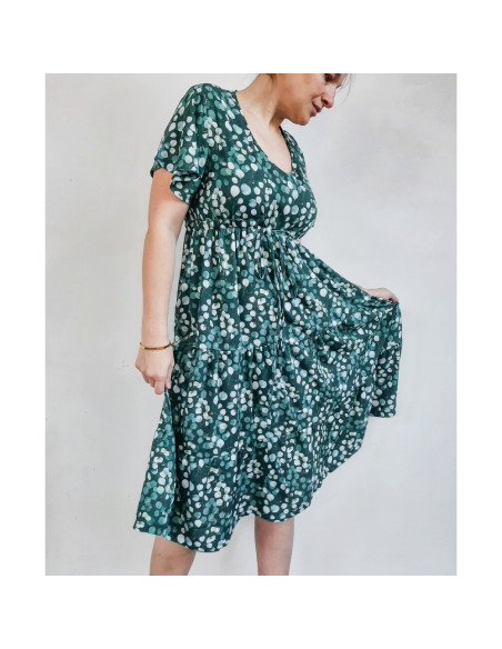 Tissu viscose - Eucalyptus Fond noir