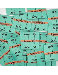 Set of 5 woven sew-on labels Summer love