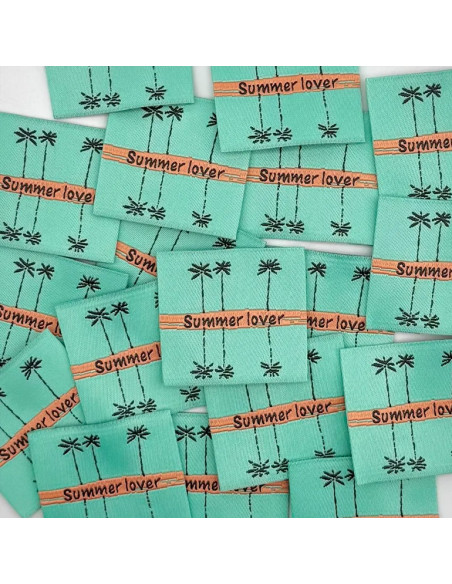 Set of 5 woven sew-on labels Summer love