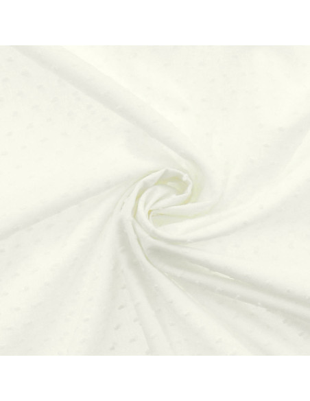 Cotton plumetis fabric - Ecru