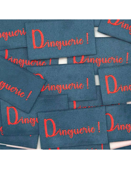 Set of 5 woven sew-on labels Dinguerie