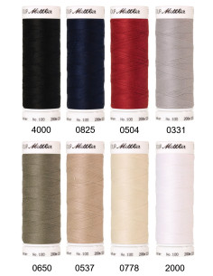 Box of 8 polyester sewing threads 200m Mettler ® 2