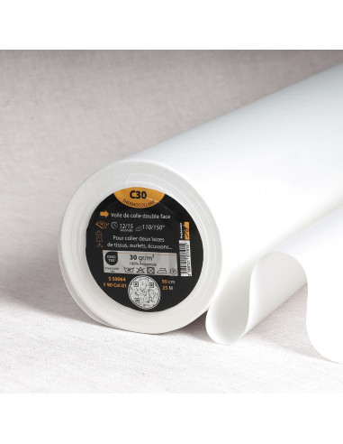 Double-sided adhesive veil - White