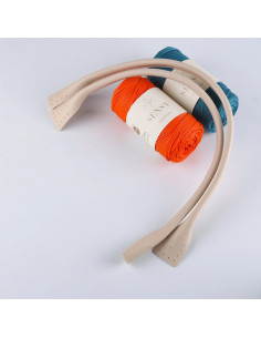 Cream handbag handles by pair
