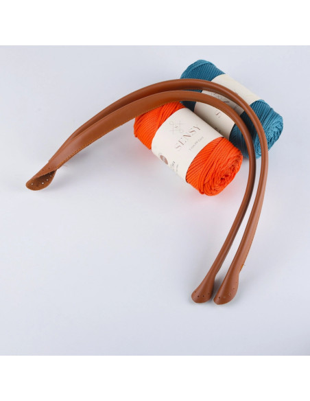 Tobacco handbag handles by pair