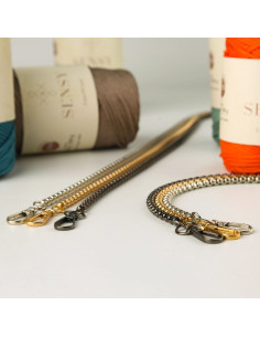 Metal box-pattern chain strap - Gold 2