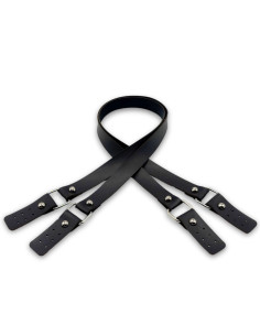 Bag straps with faux buckle - Black