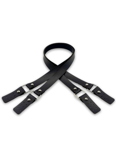 Bag straps with faux buckle - Black