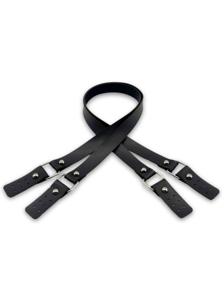 Bag straps with faux buckle - Black