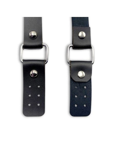 Bag straps with faux buckles - Black