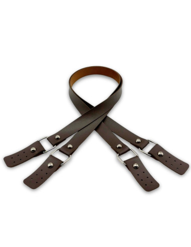 Bag straps with faux buckles - Brown