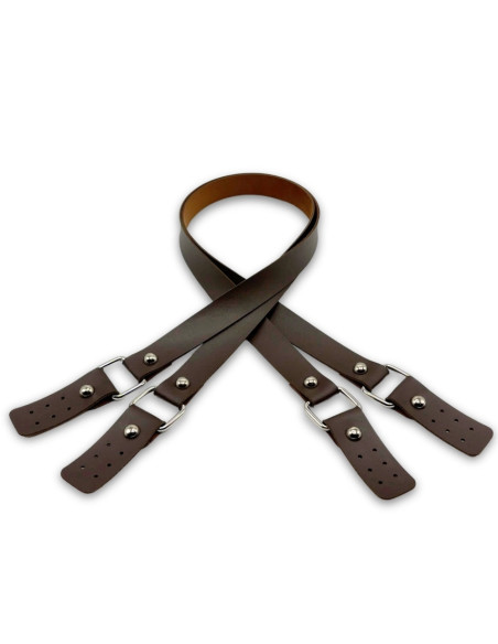 Bag straps with faux buckles - Brown