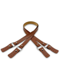 Bag straps with faux buckles - Tobacco