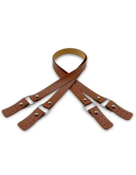 Bag straps with faux buckles - Tobacco