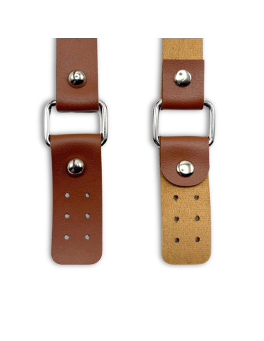 Bag straps with faux buckles - Tobacco