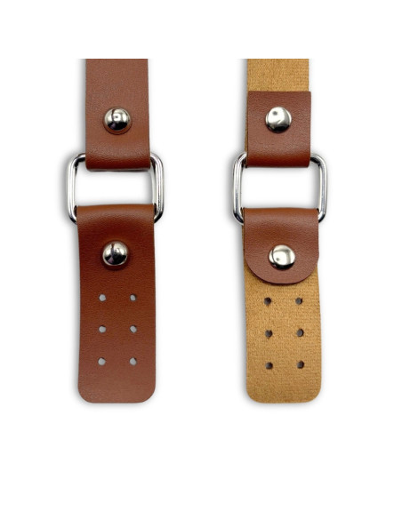 Bag straps with faux buckles - Tobacco