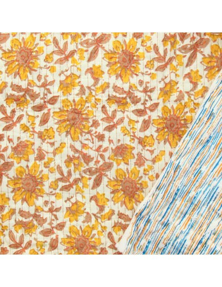Indian quilted cotton fabric - Haora