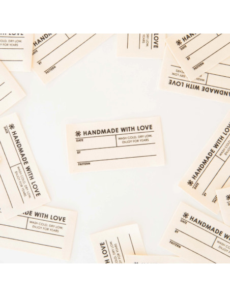 Set of 4 woven labels - Handmade with love