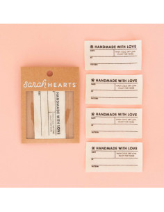 Set of 4 woven labels - Handmade with love 2