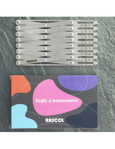 Premium metal buttonhole measuring rule Rascol