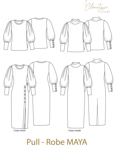 Maya Sweater Dress Pattern - Clématisse Pattern