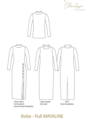 Mayaline Sweater Dress Pattern - Clématisse Pattern