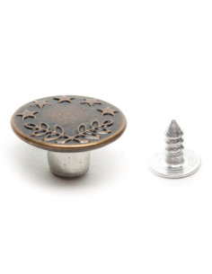 Box of 6 jean buttons 16 mm - Bronze 2