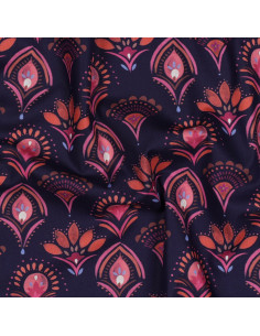 Cotton poplin fabric - Lina blue background