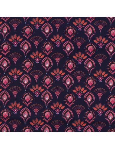 Cotton poplin fabric - Lina blue background