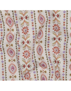 Cotton poplin fabric - Juliette ecru background