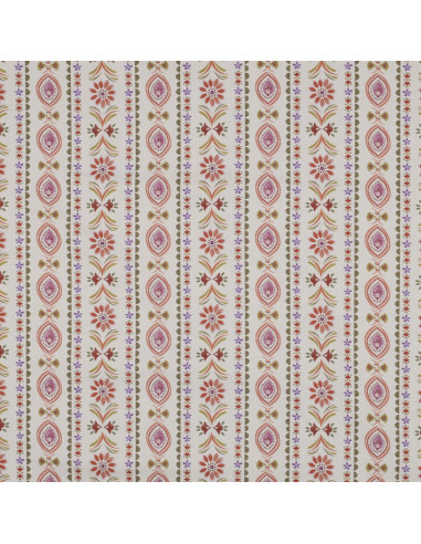 Cotton poplin fabric - Juliette ecru background
