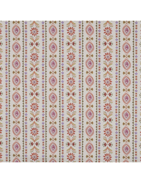 Cotton poplin fabric - Juliette ecru background
