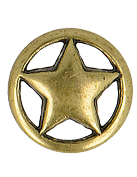 Metal star button - Bronze