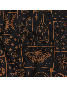 Cotton poplin fabric - Mystic black background