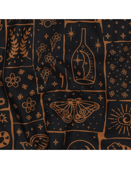 Cotton poplin fabric - Mystic black background