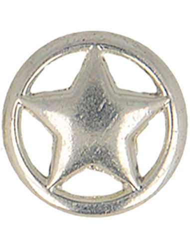Metal star button - Silver