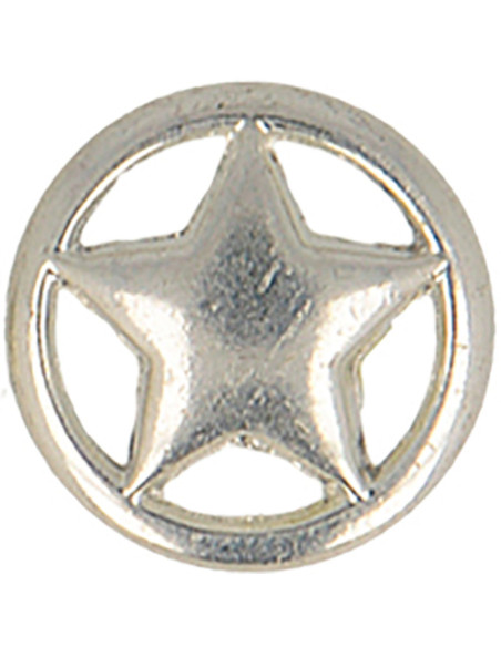 Metal star button - Silver