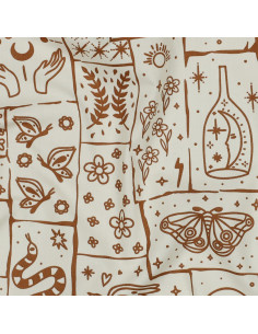 Cotton poplin fabric - Mystic ecru background