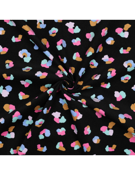 Fancy corduroy fabric - Thaïs black background