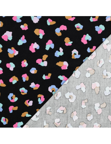 Fancy corduroy fabric - Thaïs black background