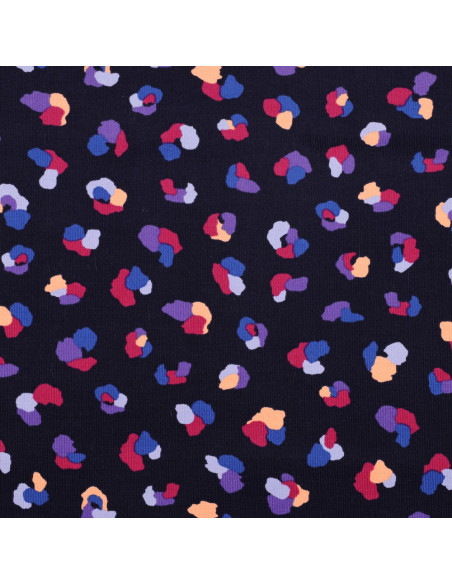 Fancy milleraies velvet fabric - Thaïs navy blue background