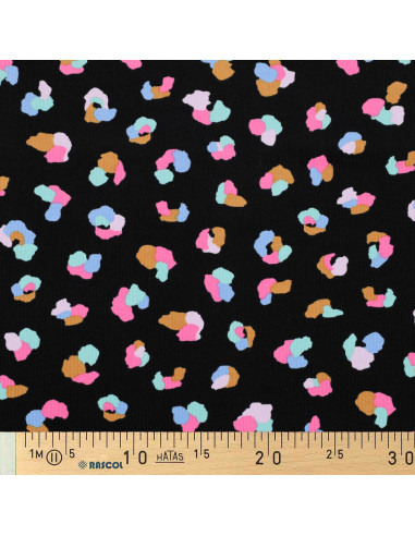 Fancy corduroy fabric - Thaïs black background