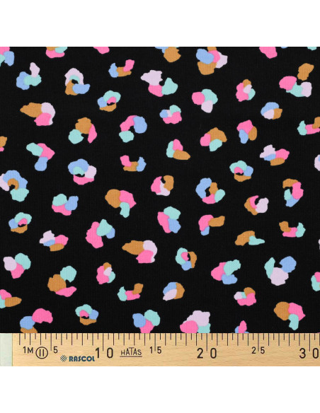 Fancy corduroy fabric - Thaïs black background