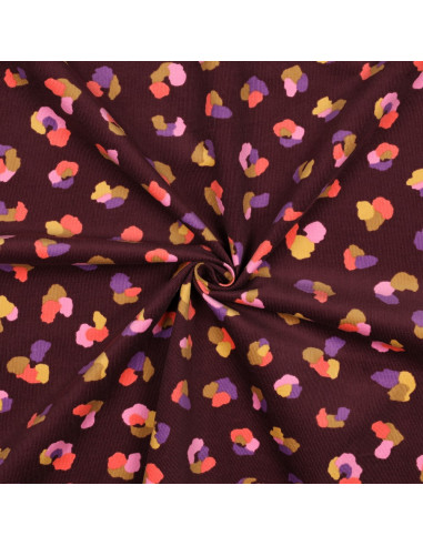 Fancy corduroy fabric - Thaïs burgundy background