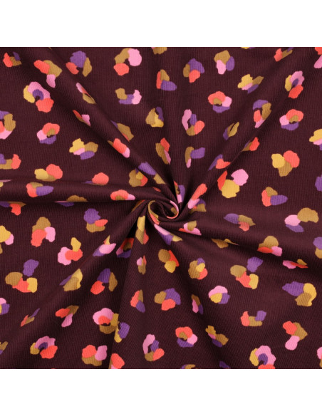 Fancy corduroy fabric - Thaïs burgundy background