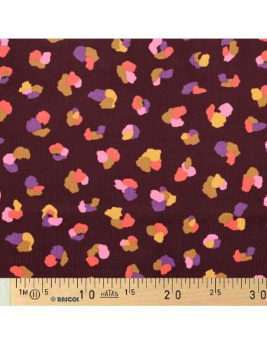 Fancy corduroy fabric - Thaïs burgundy background