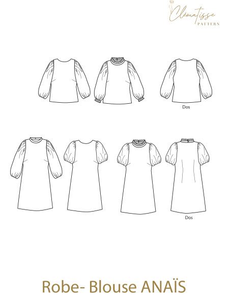 Anaïs Smock Dress Pattern - Clématisse Pattern