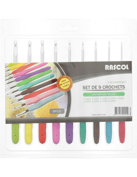 Set of 9 ergonomic hooks Rascol