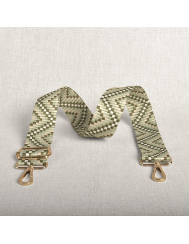 Zigzag bag strap with carabiners - Green