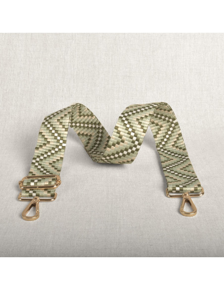 Zigzag bag strap with carabiners - Green